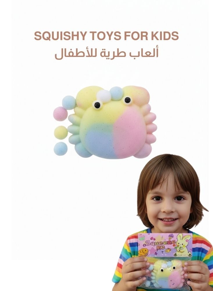 Premium Cute Pastel Crab Squishy Toy – Soft Stress Relief Animal Figure, No Character - Image 1